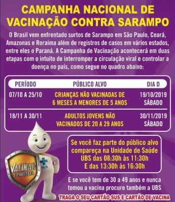 Em Altamira secretaria de saúde alerta para vacinação contra o sarampo