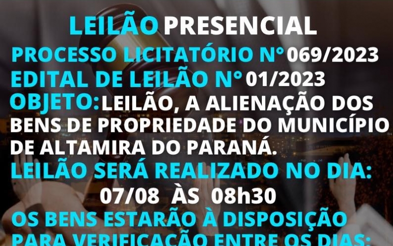 LEILÃO PRESENCIAL.