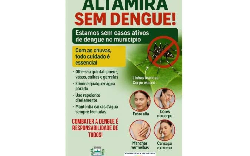 Altamira do Paraná está sem casos de Dengue - Divulgou a Secretaria de Saúde