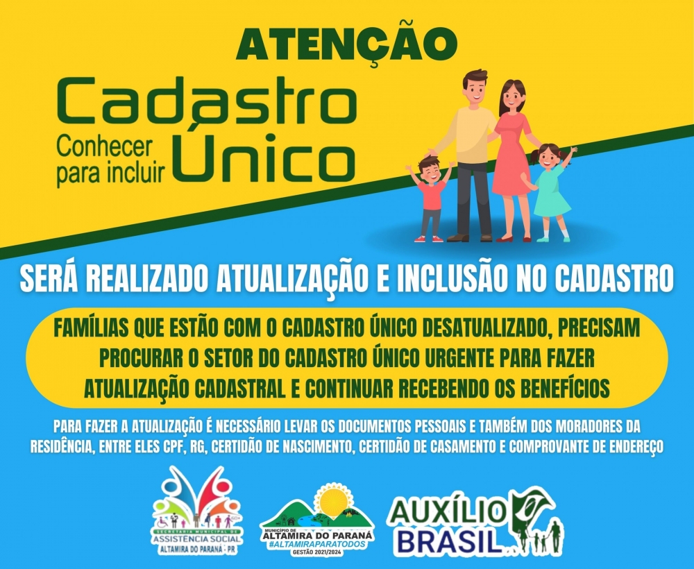 A Prefeitura de Altamira do Paraná, por meio da Secretaria de Assistência Social e, informa que nos dias 24 a 30 de Junh