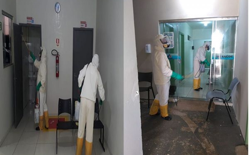 Município realiza desinfecção no Posto de Saúde e Hospital Municipal